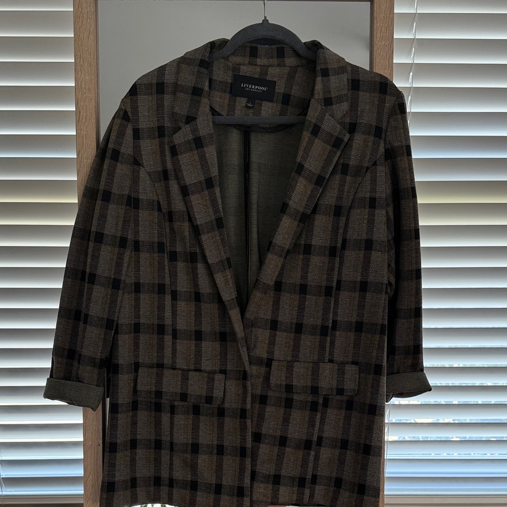 Liverpool Plaid Blazer - Black and Brown